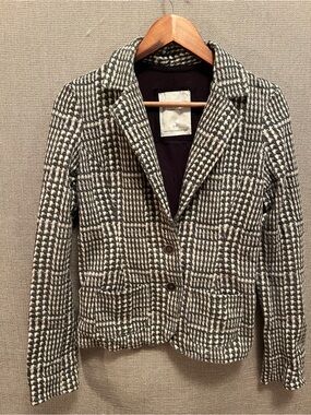 Aeropostale Gray & White Houndstooth Blazer Jacket with front pockets